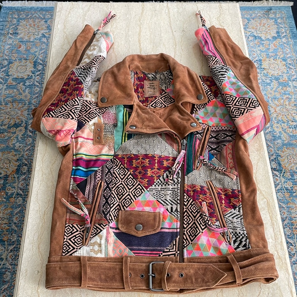 NWOT We The Free Vintage Style Cow Leather Jacket. S. Rare! $950 - Picture 14 of 15